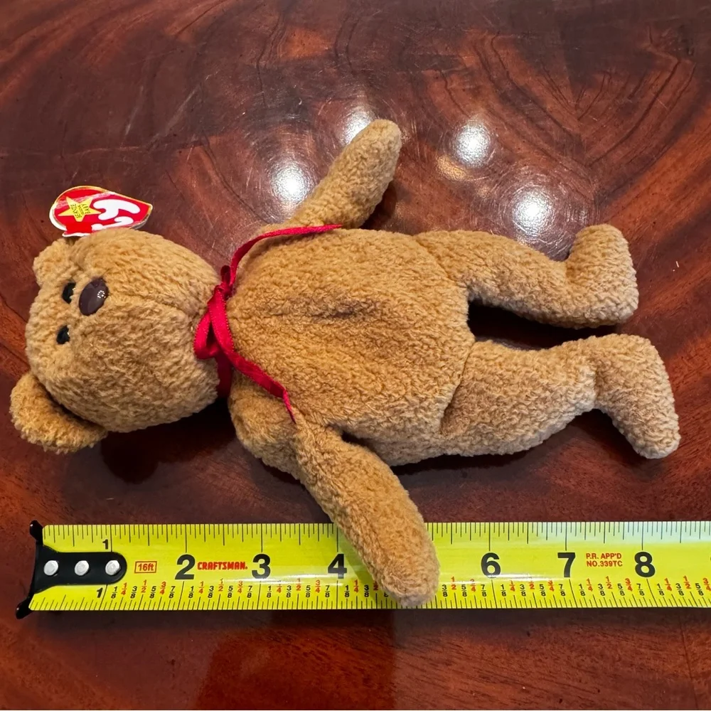 Vintage Ty Beanie Baby Curly Bear PE Pellets 5th Gen Tags
